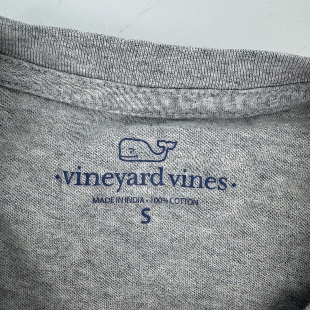Vineyard Vines Mens Small Gray Football Whale Long Sleeve Pocket T-Shirt S - Picture 4 of 8